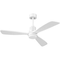 Obabala 52 White Ceiling Fan with Lights Modern Ceiling Fan with Remote Control Reversible DC Motor and Matte White, 6 Speed, Timer