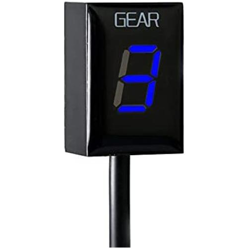 Motorcycle Gear Indicator for Honda CBR CB500X CB400SF CB650F CB1300 CBR600RR CB1000R Cb650r VFR800 Digital Meter LED Display Waterproof ECU Plug (Blue)
