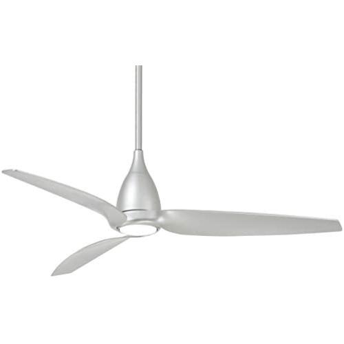 Minka-Aire F831L-SL Tear 60 Inch Ceiling Fan with Integrated LED Light and DC Motor in Silver Finish