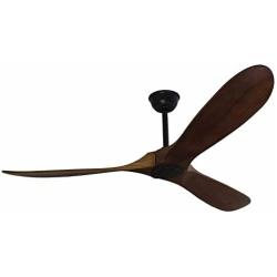 Goozegg 60-Inch Outdoor Ceiling Fan with Remote Control, 3 Solid Wood Blades, Energy DC Motor, Dark Walnut Black
