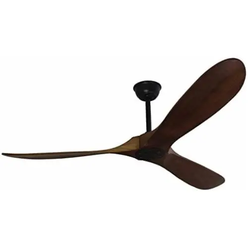 Goozegg 60-Inch Outdoor Ceiling Fan with Remote Control, 3 Solid Wood Blades, Energy DC Motor, Dark Walnut Black