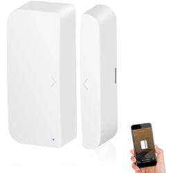 WiFi Door Sensor Smart Window Sensors White No Hub Required Wireless Design Instant Alerts Requires 2.4 GHz Wi-Fi Compatible with Alexa Google Assistant Home Security