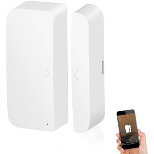 WiFi Door Sensor Smart Window Sensors White No Hub Required Wireless Design Instant Alerts Requires 2.4 GHz Wi-Fi Compatible with Alexa Google Assistant Home Security
