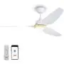 Ovlaim 56 Inch Smart Wifi Alexa Ceiling Fan with Light Remote Control, 6 Speed Quiet DC Motor Ceiling Fan Indoor Outdoor for Living Room Bedroom Veranda, White Gold