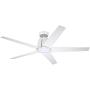Noble Home Large LED Ceiling Fan with Light, 60 Inch | Dimmable Indoor/Outdoor Fixture with 6 Speed DC Motor | Contemporary 5 Blade Design with Downrod Mount, White