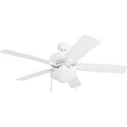 Honeywell Ceiling Fans Belmar 52 Inch Indoor Outdoor LED Light, Damp Rated, Five Blade, White, 50513-01