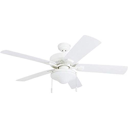 Honeywell Ceiling Fans Belmar 52 Inch Indoor Outdoor LED Light, Damp Rated, Five Blade, White, 50513-01