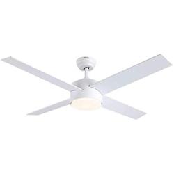 Ceiling Fans with Lights Remote Control,SNJ 52 inch Modern Ceiling Fan for Bedroom,Kitchen,Living Room,White Ceiling Fan with Light indoor,AC Quiet Reversible Motor Fan,LED,Timing,4 Blades