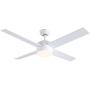 Ceiling Fans with Lights Remote Control,SNJ 52 inch Modern Ceiling Fan for Bedroom,Kitchen,Living Room,White Ceiling Fan with Light indoor,AC Quiet Reversible Motor Fan,LED,Timing,4 Blades