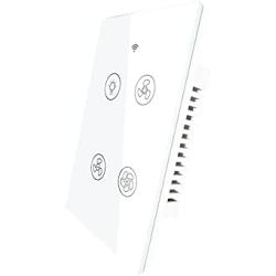 MOES WiFi Smart Ceiling Fan Light Wall Switch, Smart Life/Tuya APP Remote Timer and Counterdown, Compatible with Alexa and Google Home, No Hub Required, Neutral Wire Required,White