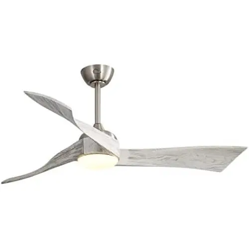 Sofucor Ceiling Fan 52 Inch Wood Ceiling Fan with Lights Remote Control Dimmable Light Reversible DC Motor Modern Ceiling Fan for Kitchen Bedroom Basement Dining Living Room Grey
