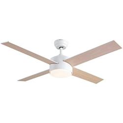 Ceiling Fans with Lights Remote Control,SNJ 52 inch Modern Ceiling Fan for Bedroom,Kitchen,Living Room,White Ceiling Fan with Light indoor,AC Quiet Reversible Motor Fan,LED,Timing,4 Blades