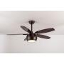 MQ 48 Ceiling Fan with Light Remote Control, LED Ceiling Fan Light with 5 Wood Fan Blades, Noiseless Reversible Motor for Farmhouse/Patios/Porch/Bedroom/Living room/Study/Kitchen