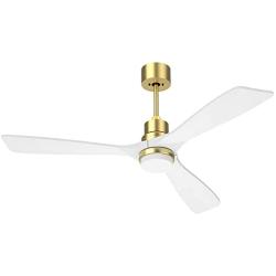CLUGOJ White Ceiling Fan with Dimmable LED Lights 52