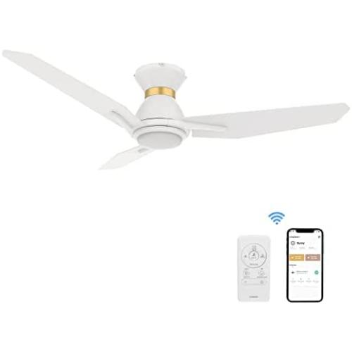 Smart Ceiling Fan with Light, Indoor/Outdoor Ceiling Fan, Compatible with DC Motor,10-speed,8 Hours Timer, Works with Remote Control/Alexa/Google Home/Siri,Schedule (52