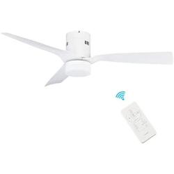 SMAAIR 52 Inch Smart Ceiling Fan with Lights and 10-speed DC Motor, Works with Remote Control/Alexa/Google Home/Siri Shortcut, Dimmable LED Light (White)