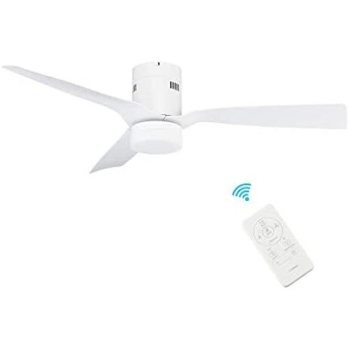 SMAAIR 52 Inch Smart Ceiling Fan with Lights and 10-speed DC Motor, Works with Remote Control/Alexa/Google Home/Siri Shortcut, Dimmable LED Light (White)