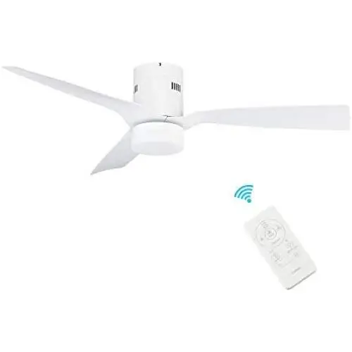 SMAAIR 52 Inch Smart Ceiling Fan with Lights and 10-speed DC Motor, Works with Remote Control/Alexa/Google Home/Siri Shortcut, Dimmable LED Light (White)