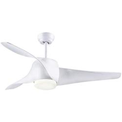 SNJ Ceiling Fan with Lights and Remote Control for Living Room, Bedroom and Dining Room, White Polished Finish,52-inch Indoor Use