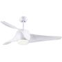 SNJ Ceiling Fan with Lights and Remote Control for Living Room, Bedroom and Dining Room, White Polished Finish,52-inch Indoor Use