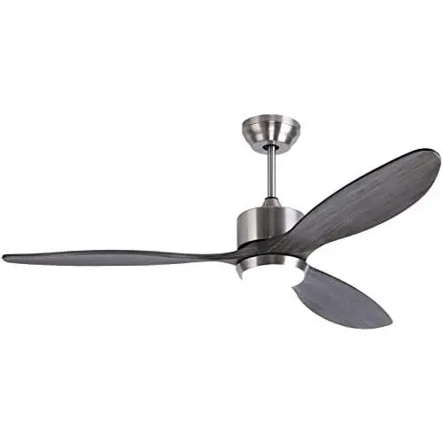 Ventilateur de plafond 52 pouces Moteur DC Gris Foncé Bois Massif avec Lumière et Télécommande, Éclairage Dimmable & 3 Pales pour Salon, Salle à Manger, Chambre – Moderne Ventilateur de plafond 52 pouces Moteur DC Gris Foncé Bois Massif avec Lumière et Télécommande, Éclairage Dimmable & 3 Pales pour Salon, Salle à Manger, Chambre – Moderne