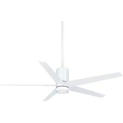 Minka-Aire F828-WHF Symbio 56 Inch Ceiling Fan with Integrated LED Light and DC Motor in Flat White Finish