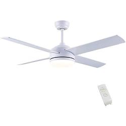 CJOY Ceiling Fan with Lights, 52 Inch Modern Ceiling Fan with Remote Controls for Indoor bedroom farmhouse,4 Reversible Blades, 3000/4200/6000K,White