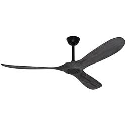 Goozegg 60-Inch Outdoor Ceiling Fan with Remote No Light 3 Balsa Wood Blades Energy Efficient DC Motor, Accent Pewter