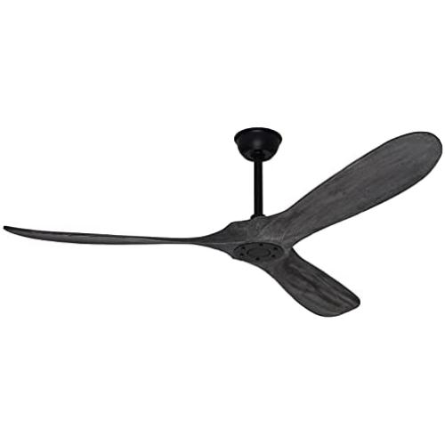 Goozegg 60-Inch Outdoor Ceiling Fan with Remote No Light 3 Balsa Wood Blades Energy Efficient DC Motor, Accent Pewter