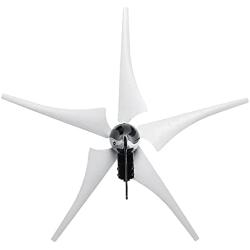 coldwind 4000W Electric Wind Turbine Generator 5 Blades Windmill DC 12V 24V Strong Power Aerogenerator Green Energy Generating+Controller-White 24v