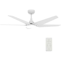 5 Blades Outdoor Smart Ceiling Fan - with Dimmable Light Kit and 10-speed DC Motor, Works with Remote Control/Alexa/Google Home/Siri, Timer, Schedule (White)