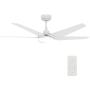 5 Blades Outdoor Smart Ceiling Fan - with Dimmable Light Kit and 10-speed DC Motor, Works with Remote Control/Alexa/Google Home/Siri, Timer, Schedule (White)