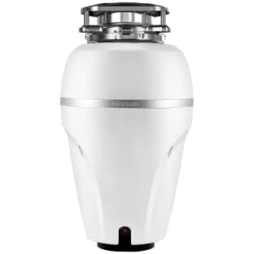 HISSUN Garbage Disposal with Power Cord,1 HP Continuous Feed Kitchen Garbage Disposer,Household Food Waste Disposer with Super Quiet Motor & Dishwasher Connection, Stainless Steel Grind System, White