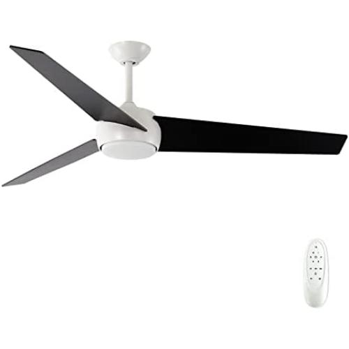 Homeybuff Ceiling Fan with Lights Remote Control, 60-Inch, DC Motor,6 Speed, Frosted Glass (3 Blades), Dimmable LED Light