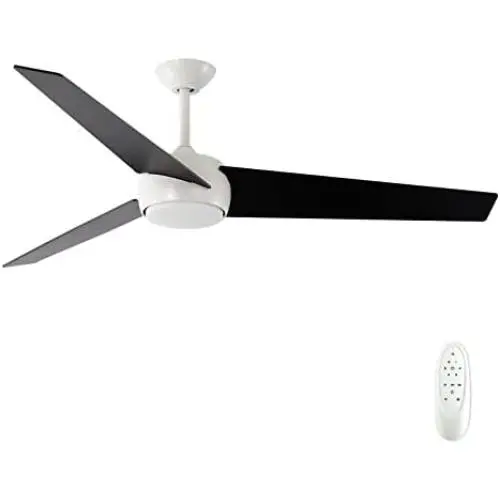 Homeybuff Ceiling Fan with Lights Remote Control, 60-Inch, DC Motor,6 Speed, Frosted Glass (3 Blades), Dimmable LED Light