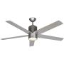 Noble Home Ceiling Fan with Lights and Remote Control | Dimmable LED with DC Motor | Large Modern Fixture with Reversible Blades and Downrod Mount for Hanging, Satin Nickel, 56 Inch