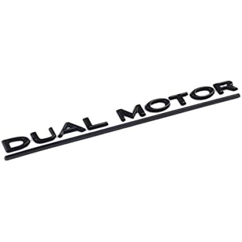 Compatible with Tesla Dual Motor Sticker 3D Car Rear Trunk Emblem Sticker for Tesla Accessories (Dual Motor)