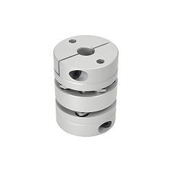 Fielect 10mm to 10mm Bore L49xD39 2 Diaphragm Motor Wheel Flexible Coupling Joint Aluminium Alloy and Stainless Steel Silver
