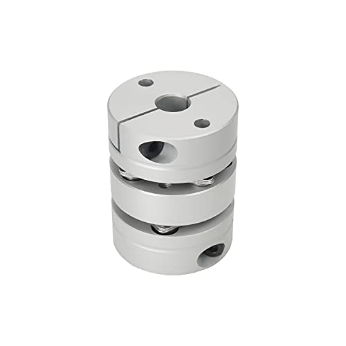 Fielect 10mm to 10mm Bore L49xD39 2 Diaphragm Motor Wheel Flexible Coupling Joint Aluminium Alloy and Stainless Steel Silver