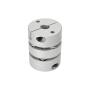 Fielect 10mm to 10mm Bore L49xD39 2 Diaphragm Motor Wheel Flexible Coupling Joint Aluminium Alloy and Stainless Steel Silver