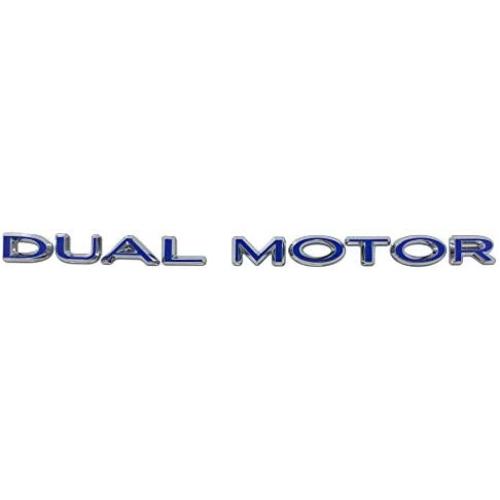 Custom Cut Graphics Dual Motor Badge Wrap for Tesla Model 3/S/X/Y, 2-pc Set (Gloss Blue)