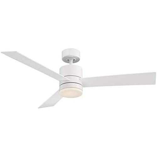Axis Smart Indoor and Outdoor 3-Blade Ceiling Fan 52in Matte White with 3000K LED Light Kit and Remote Control works with Alexa, Google Assistant, Samsung Things, and iOS or Android App