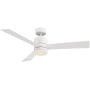 Axis Smart Indoor and Outdoor 3-Blade Ceiling Fan 52in Matte White with 3000K LED Light Kit and Remote Control works with Alexa, Google Assistant, Samsung Things, and iOS or Android App