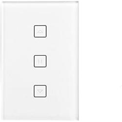 US WiFi Smart Timer Switch Glass Panel Wall Touch Curtain Roller Shutter Electric Motor Switch Controller by Tuya Smart Life App Voice Remote Control Works with Google Home Alexa for Smart Home