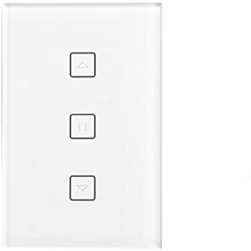 US WiFi Smart Timer Switch Glass Panel Wall Touch Curtain Roller Shutter Electric Motor Switch Controller by Tuya Smart Life App Voice Remote Control Works with Google Home Alexa for Smart Home