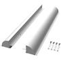 NUZAMAS Set of 2 Aluminium Solar Panel Side Brackets, Spoilers for Fitting Solar Panels to Motorhomes, Caravans, House Roofs, RV Camper, Van, Travel, Trailer, Boat, Silver