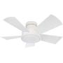 Vox Smart Indoor and Outdoor 5-Blade Flush Mount Ceiling Fan 38in Matte White with 3000K LED Light Kit and Remote Control works with Alexa, Google Assistant, Samsung Things, and iOS or Android App