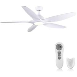 White Ceiling Fan, Newday 60 Ceiling Fans with Lights and Remote, Modern Large Ceiling Fans, Noiseless Reversible DC Motor, Big Indoor Ceiling Fans for Kitchen, Bedroom, Living Room (NEW)
