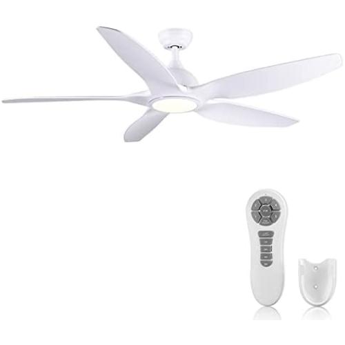 White Ceiling Fan, Newday 60 Ceiling Fans with Lights and Remote, Modern Large Ceiling Fans, Noiseless Reversible DC Motor, Big Indoor Ceiling Fans for Kitchen, Bedroom, Living Room (NEW)