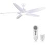 White Ceiling Fan, Newday 60 Ceiling Fans with Lights and Remote, Modern Large Ceiling Fans, Noiseless Reversible DC Motor, Big Indoor Ceiling Fans for Kitchen, Bedroom, Living Room (NEW)